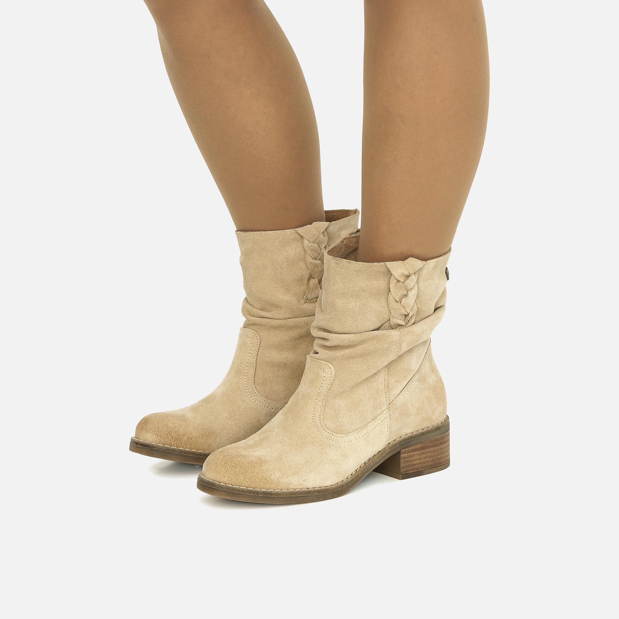 Botines planos shop serraje mujer